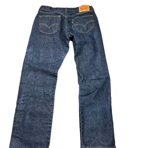 Y2K Levi’s 501 button fly dark wash straight leg jeans 34 x 30